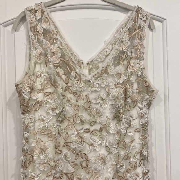 ADRIANNA PAPELL Embroidered Sleeveless Sheath Dress - Picture 4 of 5